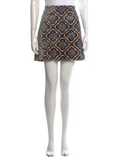 Pre-owned Etro Patterned Mini Skirt In Neutrals