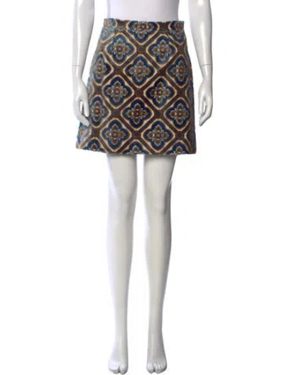 Pre-owned Etro Patterned Mini Skirt W/ Tags In Neutrals