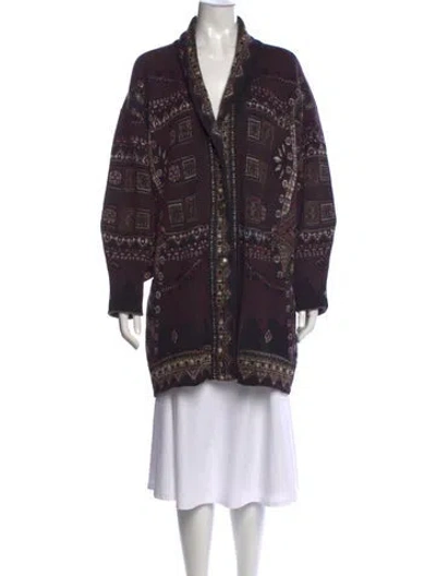 Pre-owned Etro Patterned Open Front Sweater