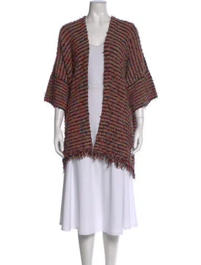 Pre-owned Etro Patterned Open Front Sweater In Neutral