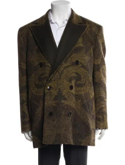 Pre-owned Etro Patterned Peacoat W/ Tags In Green