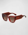 Etro Patterned Plastic Cat-eye Sunglasses In Red