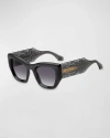 Etro Patterned Plastic Cat-eye Sunglasses In Black