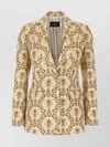 Etro Patterned Polyester Blend Blazer In Yellow