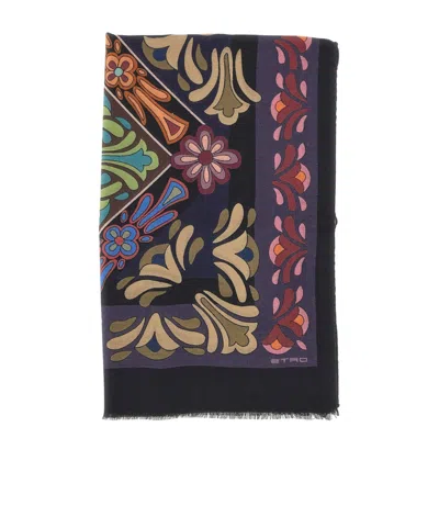 ETRO FLORAL WOOL SCARF