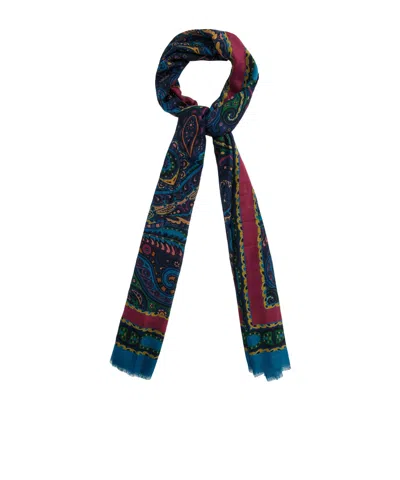 Etro Patterned Scarf In Blue