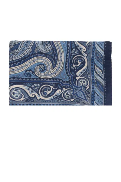Etro Patterned Scarf In Blue