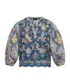 Etro Paisley Print Puff-sleeved Blouse In Blue