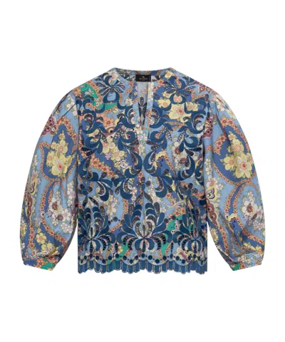 ETRO ETRO FLORAL PATTERN V-NECK BLOUSE