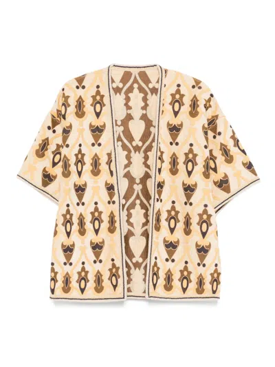 Etro Patterned Short-sleeved Jacket In Neutral