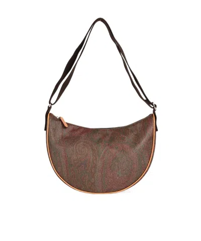 Etro Patterned Shoulder Bag In Brown