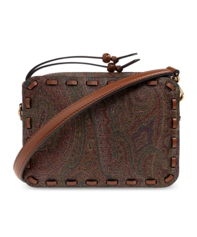 Etro Patterned Shoulder Bag In Brown