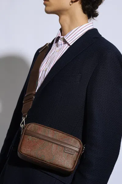 Etro Patterned Shoulder Bag In Brown