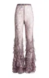 Etro Patterned Silk Flared Pants In Multi