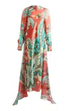 Etro Patterned Silk Midi Dress In Multi