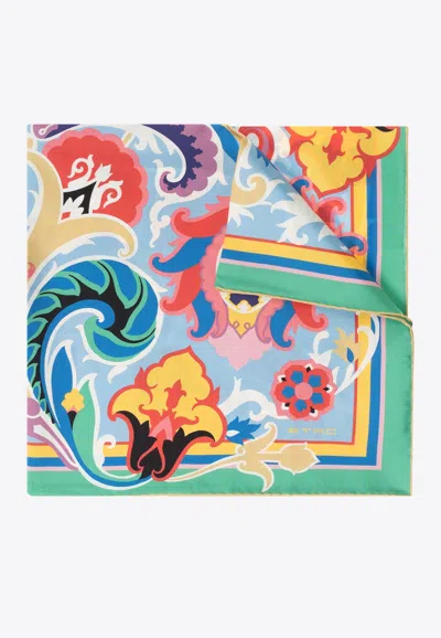 Etro Patterned Silk Scarf In Multicolor