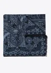 Etro Patterned Silk Scarf In Navy