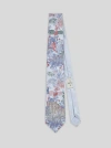 Etro Patterned Silk Tie In Light Blue