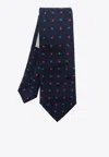 Etro Pegaso-embroidered Tie In Navy