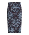 Etro Velvet Brocade Knee-length Skirt With Back Slit In Black