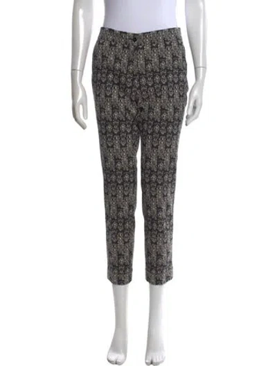 Pre-owned Etro Patterned Straight Leg Pants In Black