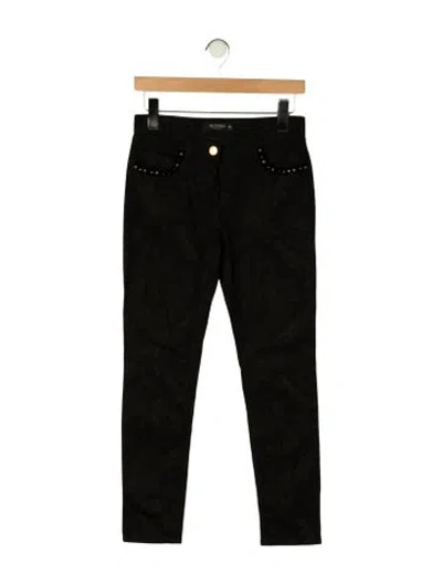 Pre-owned Etro Patterned Straight Leg Pants In Black