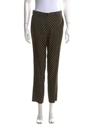 Pre-owned Etro Patterned Straight Leg Pants In Black