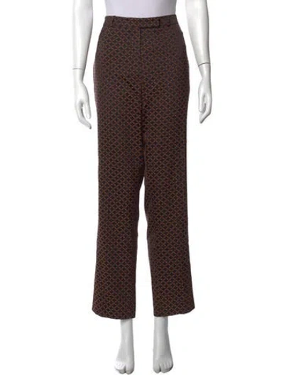 Pre-owned Etro Patterned Straight Leg Pants In Black