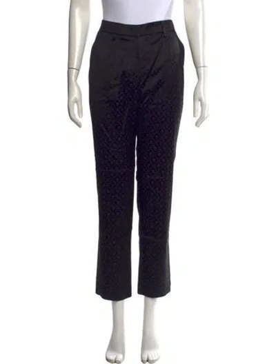 Pre-owned Etro Patterned Straight Leg Pants In Black