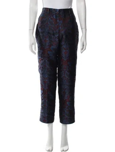Pre-owned Etro Patterned Straight Leg Pants In Black