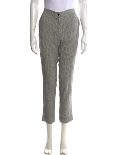 Pre-owned Etro Patterned Straight Leg Pants In Black/white