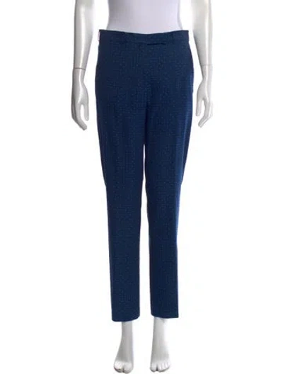 Pre-owned Etro Patterned Straight Leg Pants In Blue