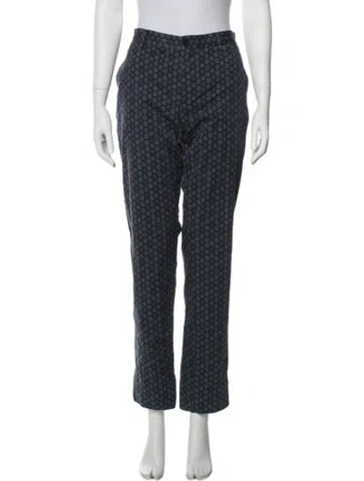 Pre-owned Etro Patterned Straight Leg Pants In Blue