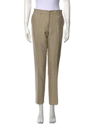 Pre-owned Etro Patterned Straight Leg Pants In Brown