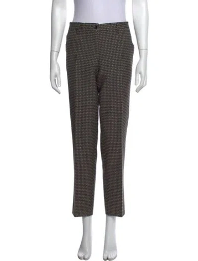 Pre-owned Etro Patterned Straight Leg Pants In Brown