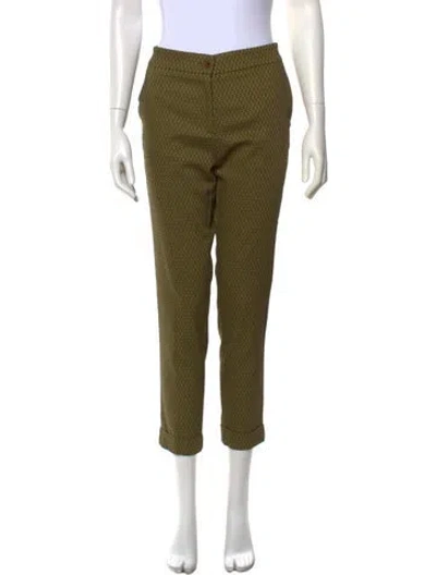 Pre-owned Etro Patterned Straight Leg Pants In Green