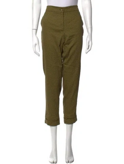 Pre-owned Etro Patterned Straight Leg Pants In Green