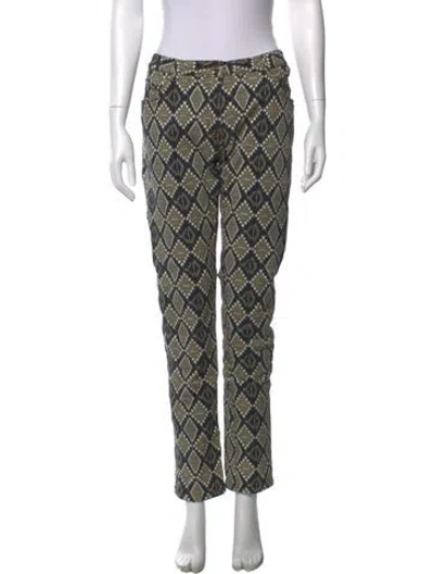 Pre-owned Etro Patterned Straight Leg Pants In Neutral