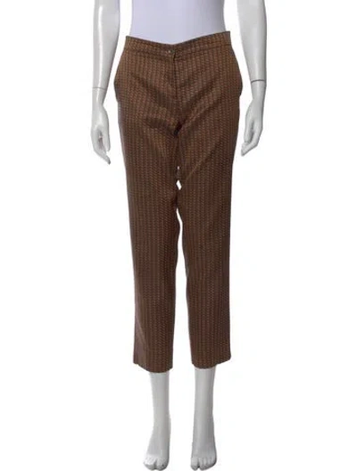 Pre-owned Etro Patterned Straight Leg Pants In Orange