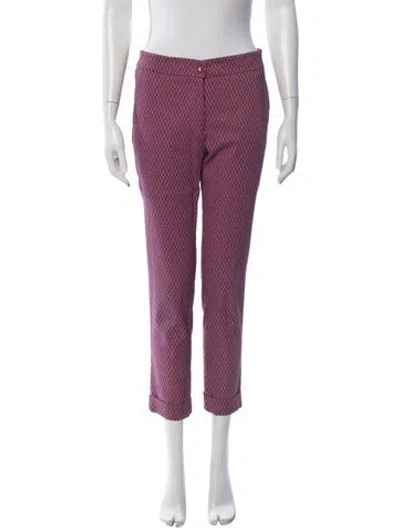 Pre-owned Etro Patterned Straight Leg Pants In Purple