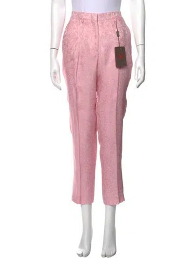 Pre-owned Etro Patterned Straight Leg Pants W/ Tags In Pink