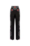 Etro Patterned Straight Leg Trousers In Black