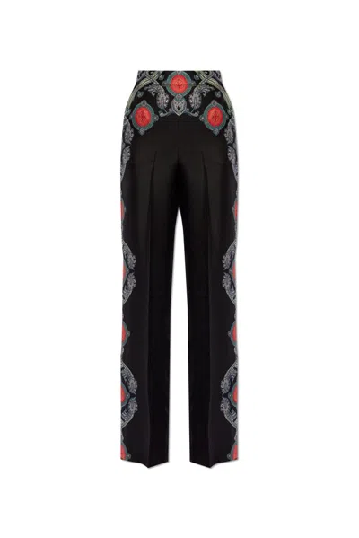 Etro Patterned Straight Leg Trousers In Multi