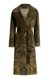 Etro Patterned Stretch-cotton Coat In Green