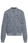 Etro Jacquard Bomber Jacket Featuring Paisley Pattern In Gray