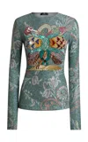 Etro Patterned Top In Green