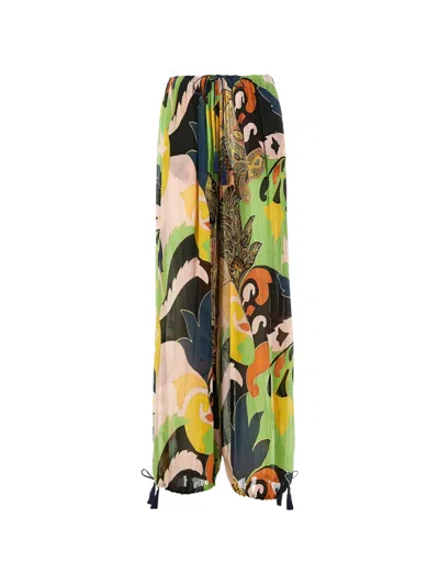 Etro Elastic Waist Casual Pants In Green