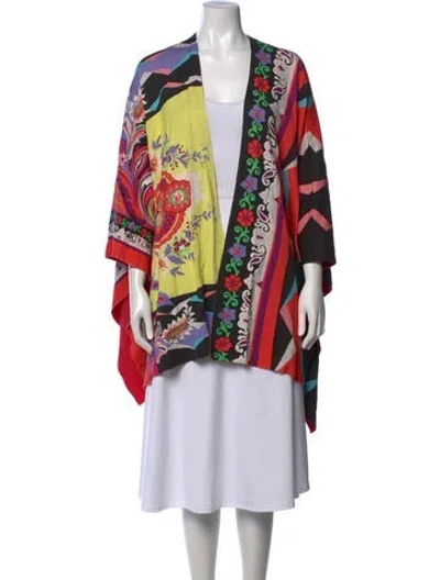 Pre-owned Etro Patterned V-neck Sweater In Black