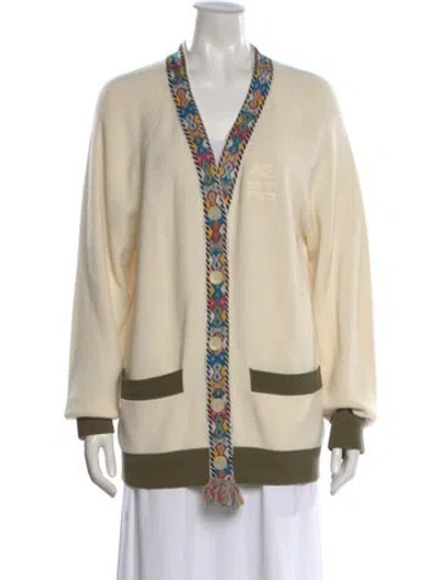 Pre-owned Etro Patterned V-neck Sweater In Neutral