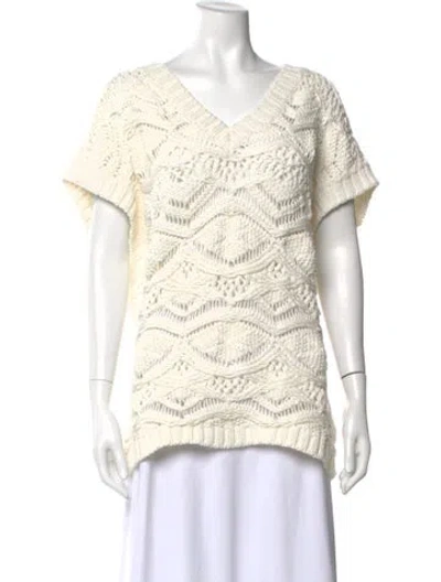 Pre-owned Etro Patterned V-neck Sweater In Neutral